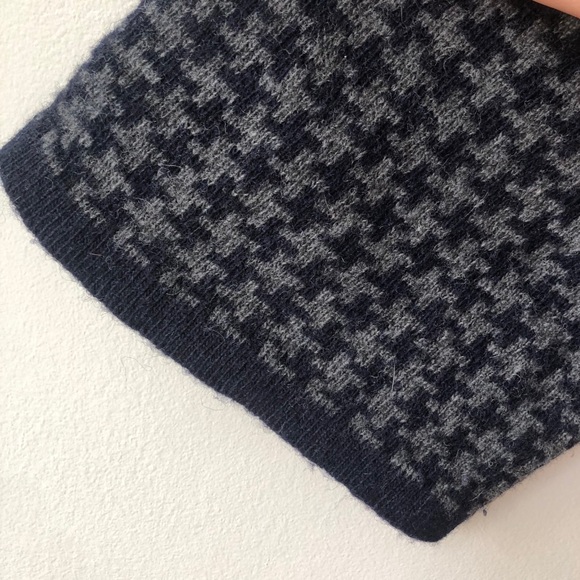 Chiara Mente Houndstooth Belted Wool Sweater Sz M - Picture 7 of 9